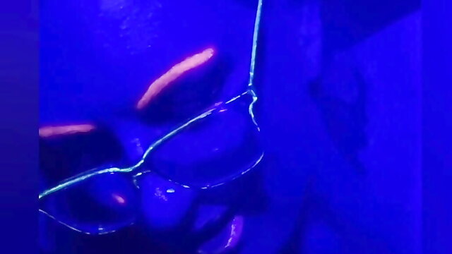 Blowjob with blacklight UV fun British couple bbw