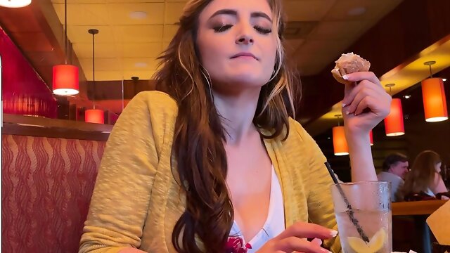 Camsoda Kinky teen wears vibrator in public