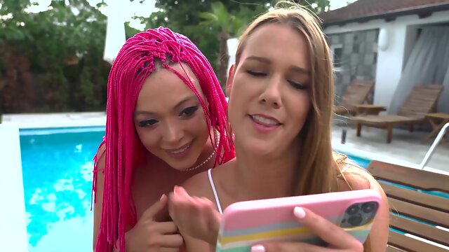 Pussy and ass eating and penetration lesbian sex with Misha Maver