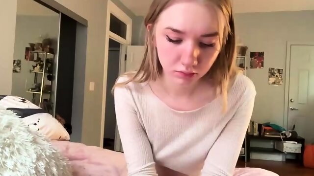 Blonde teen Sierras first erotic masturbation video