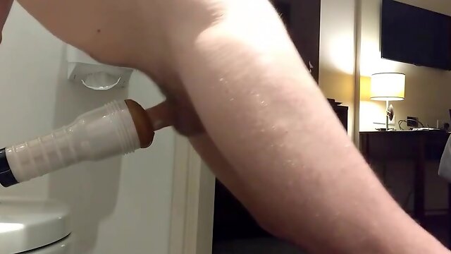 Groaning while pumping more cum into my fleshlight 6