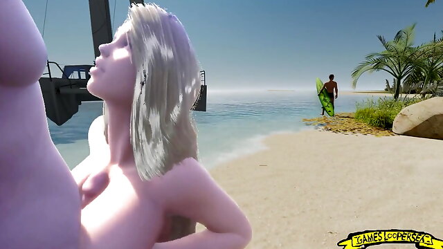 Porn Beach 3D Animation