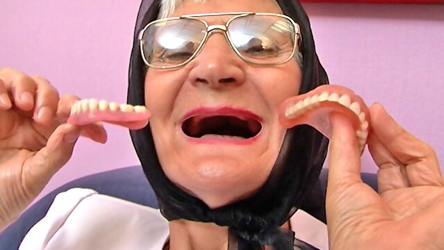 Grey Haired Granny, Hungarian Granny Denture, Very Old Grannys