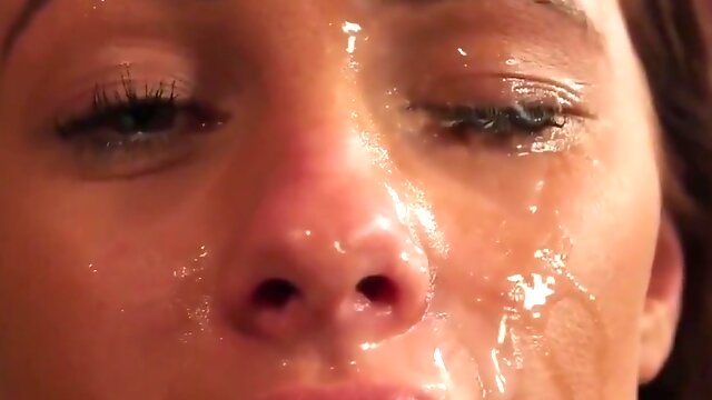 Compilation. Naughty Beauty Gets Jizz Shot On Her Face