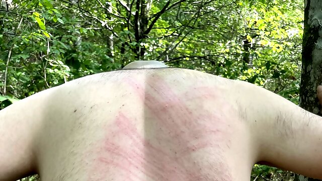 Gay Spanking Punishment, Outdoor Gay Slave
