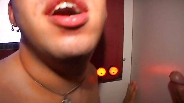 Cap Hispanola Man Sucky Dicky in Gay Ass Glory Hole Swallows Own Semen Now Jerk Off, you gay bastard!