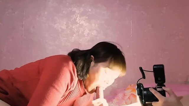 Asian MILF wife gives a blowjob and gets fucked and creampied POV