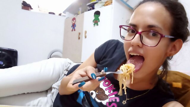 Cum Food Eating, Venezuelan, Veggie, Latina Skinny Anal