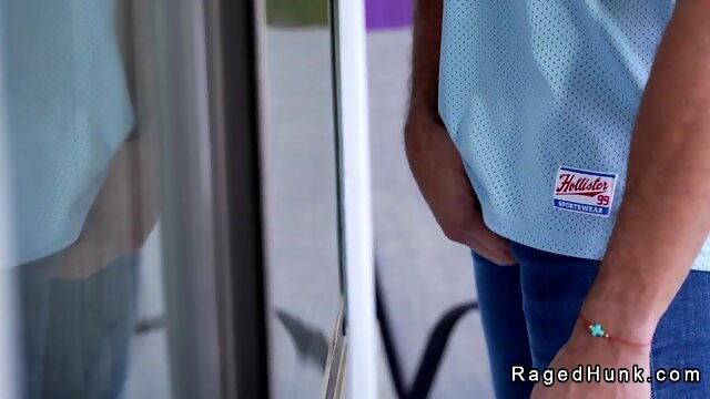 Muscle hunk gets anal fucked in a hotel room