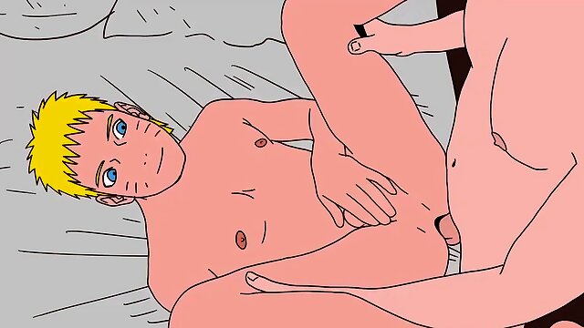 Naruto takes Sasukes clothes off then Sasuke jams his fuckpole in his booty for hoe (loop)