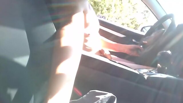 Totaly Nude Behind The Wheel Jerk Driving Through The Streets Of