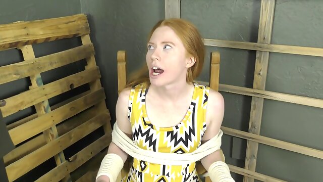 Adorable Redhead Chairtied Bondage