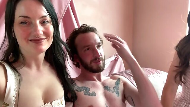 Threesome sex lactating tits