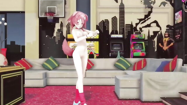 Korone Inugami - Sexy Naked Dance (3D HENTAI)