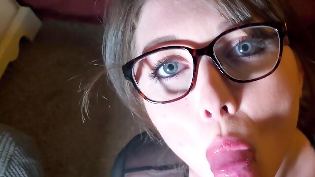 Sexy Nerd With Glasses Gets A Messy Facial