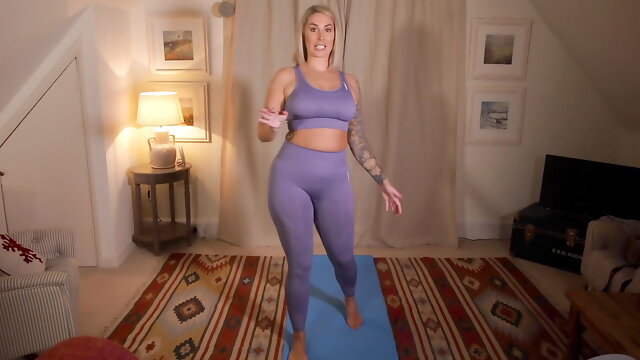 Paige is your hot Yoga instructor, and you are having your first lesson, so you are being shown exactly what to do. Starting wit