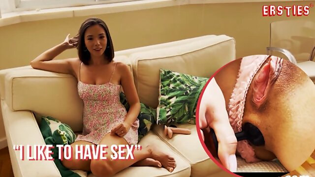 Ersties - Sexy Brunette Enjoys Anal Stimulation While Masturbating