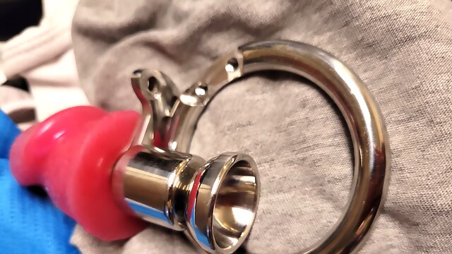 Inverted chastity cage - cock pushed inside of the body