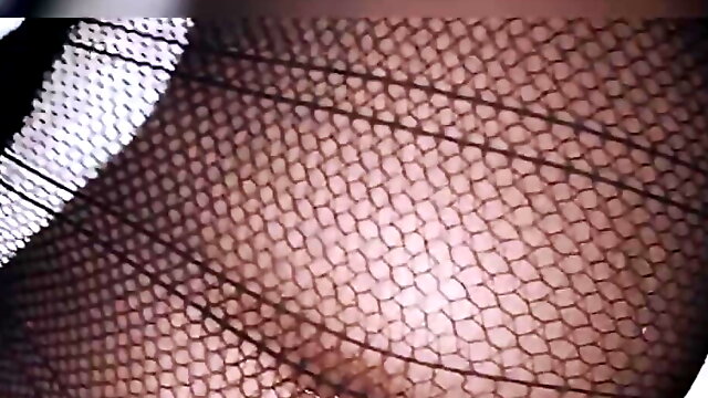 Femboy fucked to creampie in fish net 2