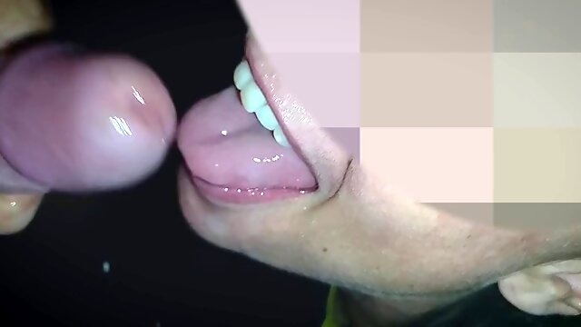 He fucked his sister-in-law in the living room. Dick in her mouth with a lot of cum