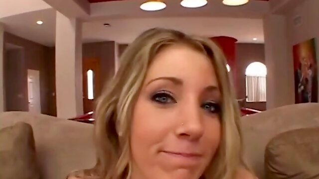 Two naughty guys fuck stupid blonde teen with big tits