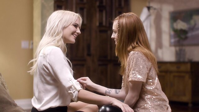 Smooth lesbian pussy licking between babes Kenna James and Madi Collins