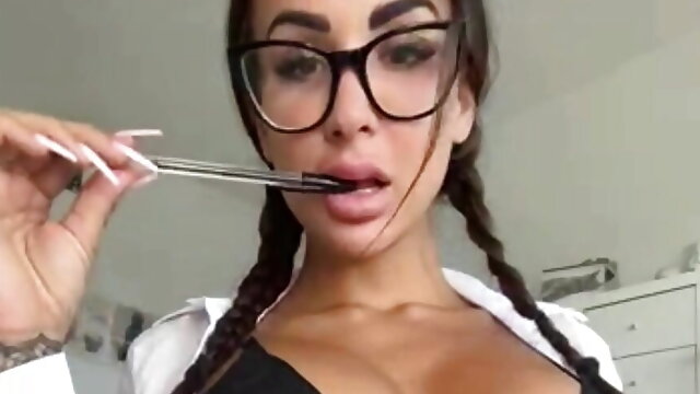 SECRETARY COSPLAY - Sexy show dressed as a secretary with glasses - Susy Gala