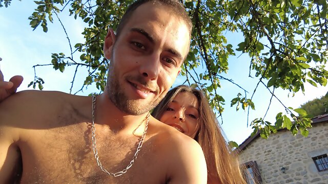 Sex in the garden with my wife! - Real amateur, foreplay, blowjob, cunnilingus, spoon fucking