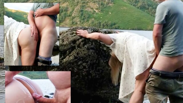 Fucked in Nature - Cheating Wife sex with lover by lake (hotwife cuckold cheating swinger vixen bull cum sperm ass)