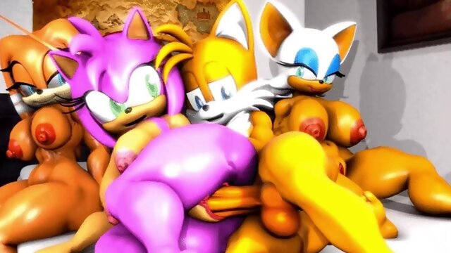 Sonic the Hedgehog hentai compilation tails Amy and Rouge no sound