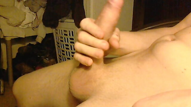 Playing with my big cock on Skype :)