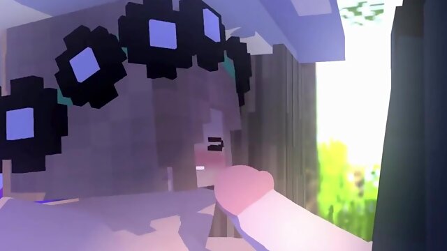 Minecraft porn cartoon with blowjob in public