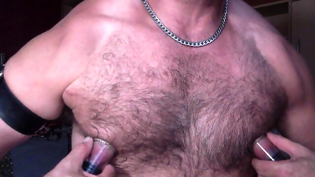 Nipple Play Pumping Nipples Gay Man Hairy Muscle Chest Worship 