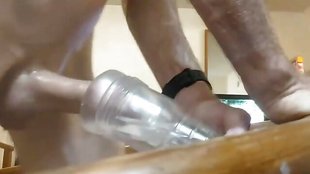 Solo Fleshlight with cum