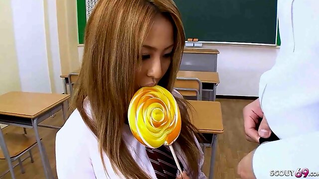 Asian curvy College Girl seduce to Fuck in Classroom by old Teacher