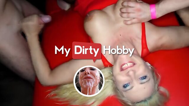 MyDirtyHobby - Intense gangbang for busty blonde
