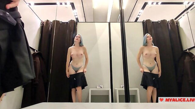 See Through In Public, Transparent Dress, Sexy Clothes Try On, Fitting Room Voyeur