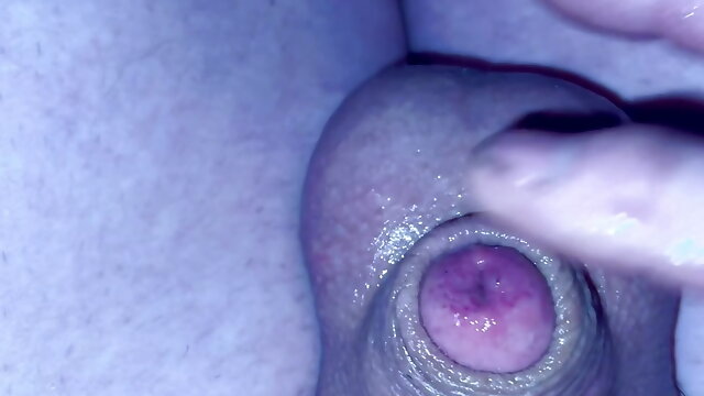 Inverted cock  pre- cum over flow