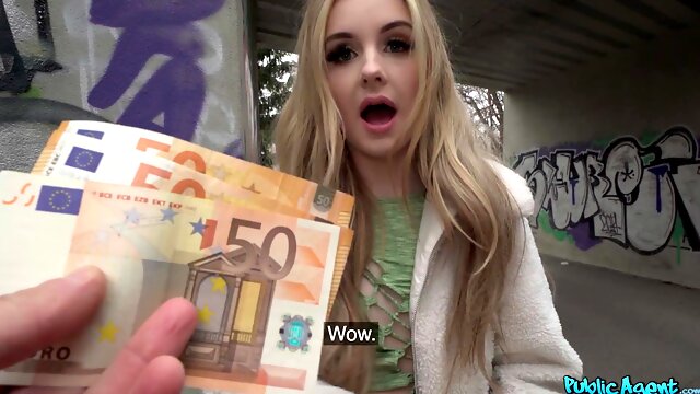Blond Hair Girl Brit Banged In Public for Money