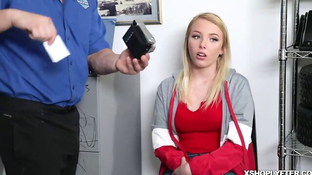 Dixie Lynn gets caught shoplifting and fucks officer Peter Green with her curvy body