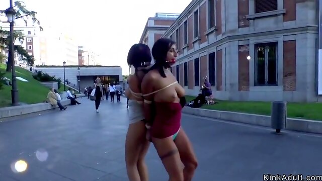 Coral Joice And Julia De Lucia - Tied Up Whores Disgraced In Public Streets