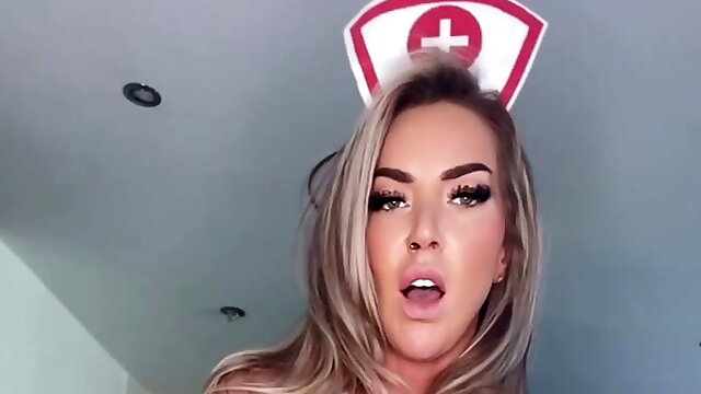 Slutty Nurse Practicing Footjob with a Dildo 