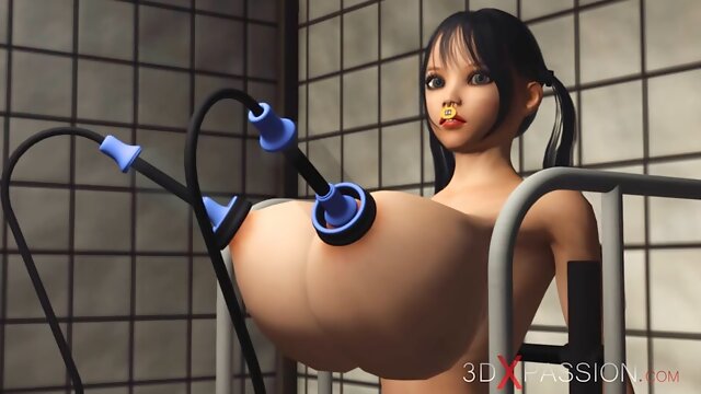3d Shemale And Girl, Gets Milking Tits, Bdsm Cartoon