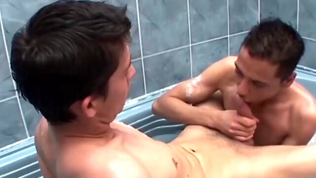 Its two skinny and fit Latino twinks naked in a hot tub and the only thing that can be cleaned off is those big uncut cocks. After a long exchange of cocksuckers, Ramiro gives his bare ass to Davis to fuck without a condom.