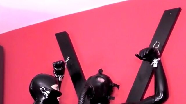 Latex fetish femdom bdsm anal strap on pain