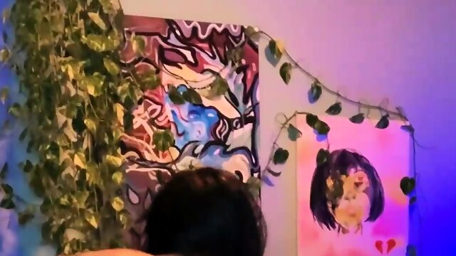 Inked babe with fabulous ass rides hard cock on webcam 