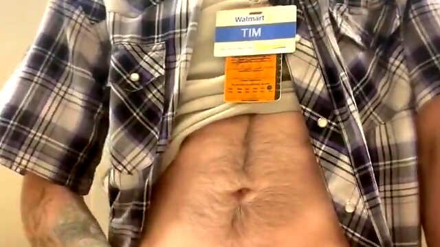 Walmart worker Timmy makes content for his OF at work.