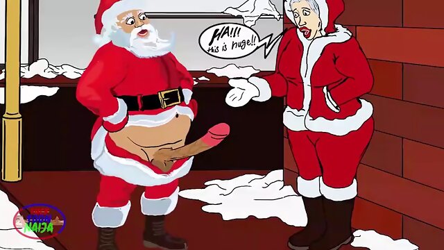 Sex-starved Santa is publicly fucked by a bully on the street