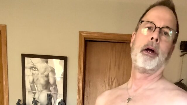 Daddy strips for Jeff, asks for a cum shot 
