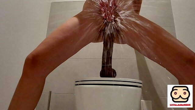 Explosion squirt after toilet BBC ride